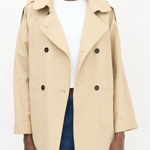 Maje Beige Double Breasted Trench Coat